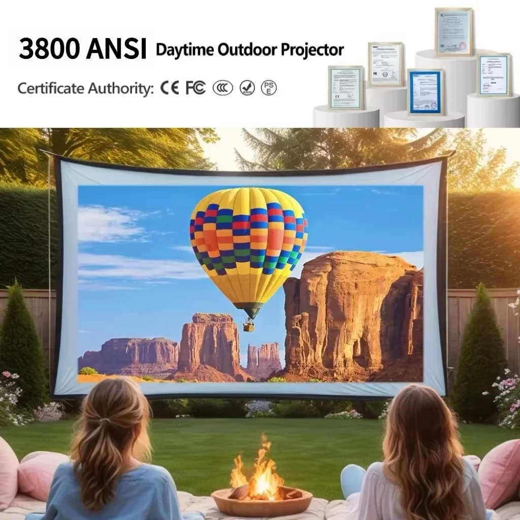 Proyector Inteligente Android 4K con Enfoque Automático, Proyector para Cine en Casa con WiFi 6, 3800 ANSI Lúmenes, con Karaoke