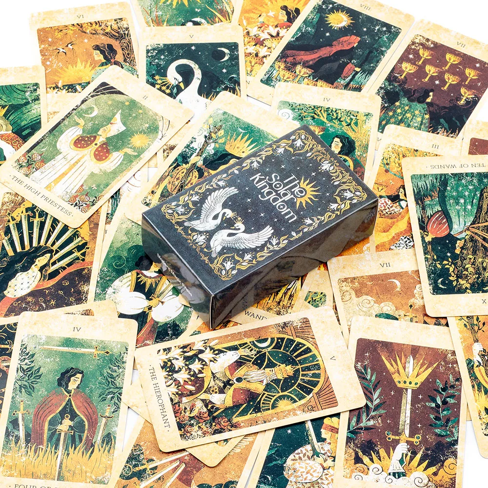Baraja de Tarot The Solar Kingdom, juego de 78 cartas de oráculo para acera y adivinación cósmica, edición de versiones en inglés, juego de mesa