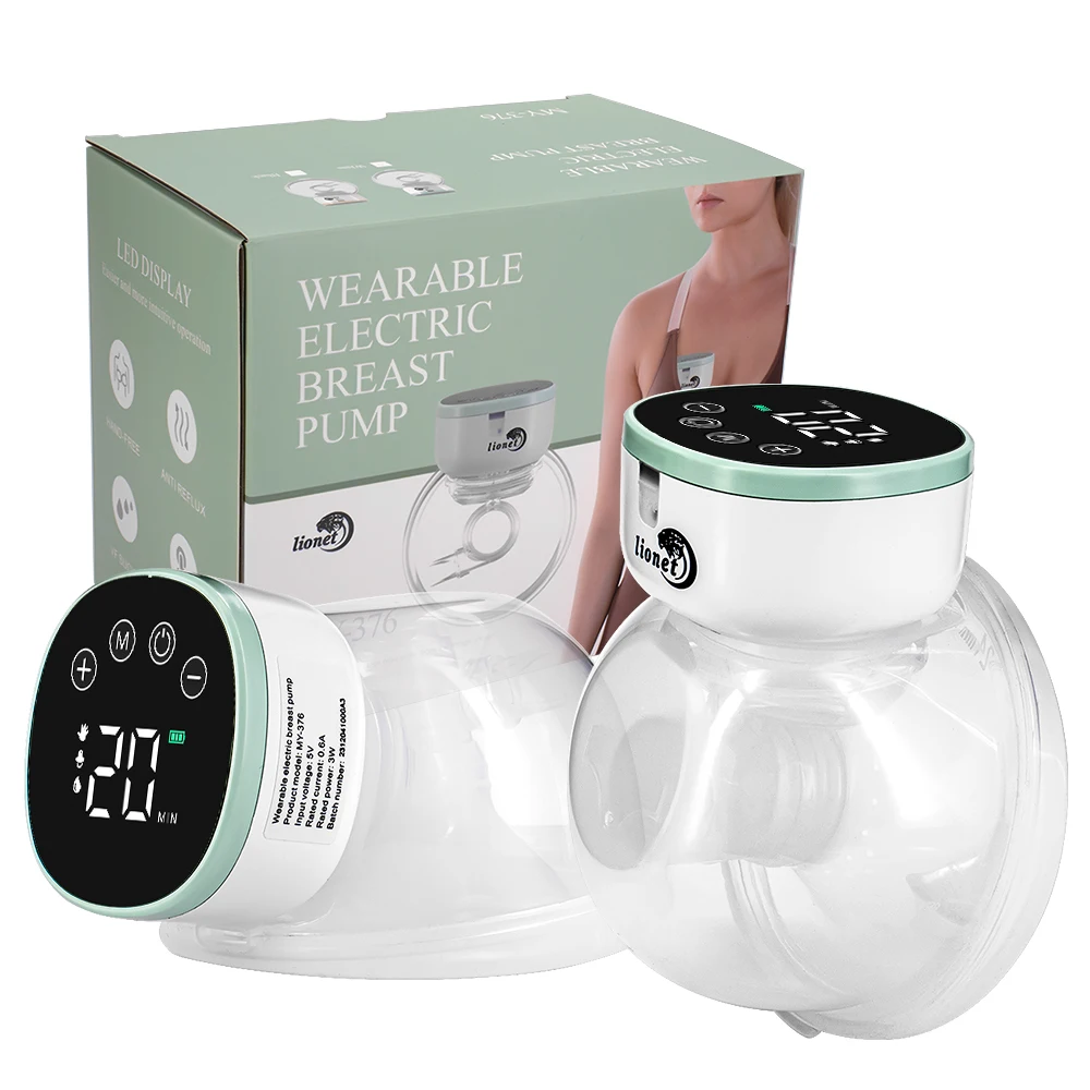 Extractor de leche eléctrico portátil, manos libres, con pantalla LED, anti-reflujo, recargable, herramienta para la lactancia materna.