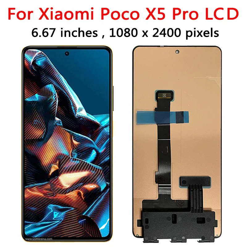 Pantalla AMOLED de 6.67 pulgadas para Xiaomi Poco X5 Pro LCD 22101320G, 22101320I, ensamblaje de digitalizador de pantalla para marco LCD Poco X5 Pro