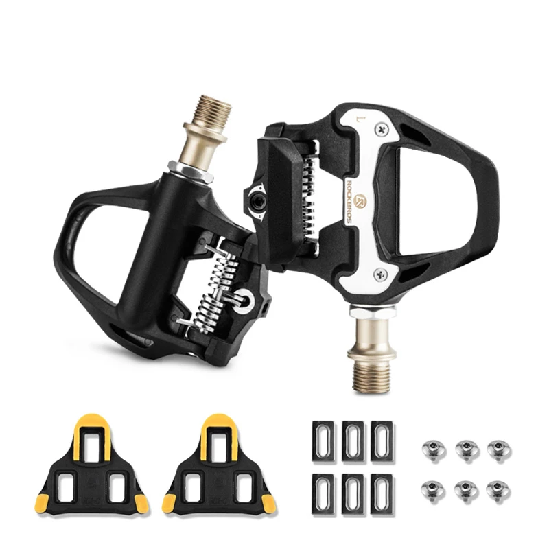 Pedal de bicicleta ROCKBROS SPD-SL, pedales autoblocantes para bicicleta de carretera, aleación de aluminio ultraligera, 2 piezas de bicicleta con rodamiento sellado