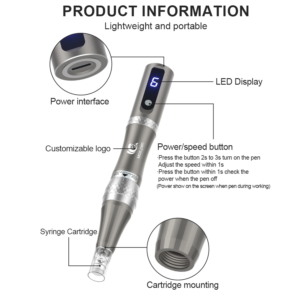 Bolígrafo Derma con microagujas profesional, caja de regalo, dispositivo de belleza Mas Pen S8/N6 a la venta