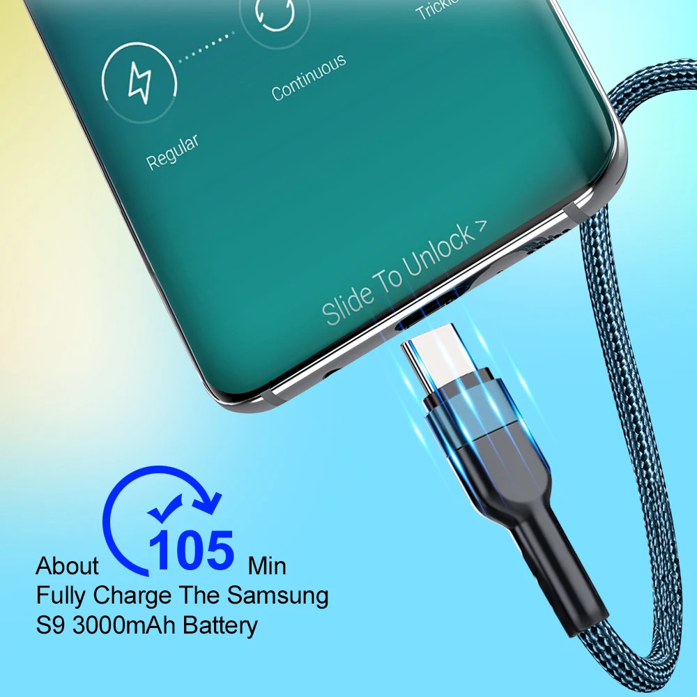 Cable USB Tipo C Vumpach, Cable de Carga Rápida y Transferencia de Datos para iPhone 15, Samsung S21, A51, Xiaomi Mi 10, Redmi, Huawei
