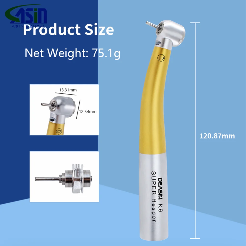 Pieza de mano de fibra óptica Dental, cabezal de torsión, turbina de aire, rodamiento de cerámica, herramienta de dentista Compatible con conectores KAVO de 2/4/6 orificios