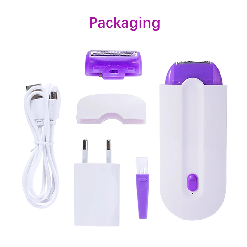 Kit de depilación indolora profesional, depiladora láser táctil recargable por Usb, cuerpo, cara, piernas, Bikini, afeitadora
