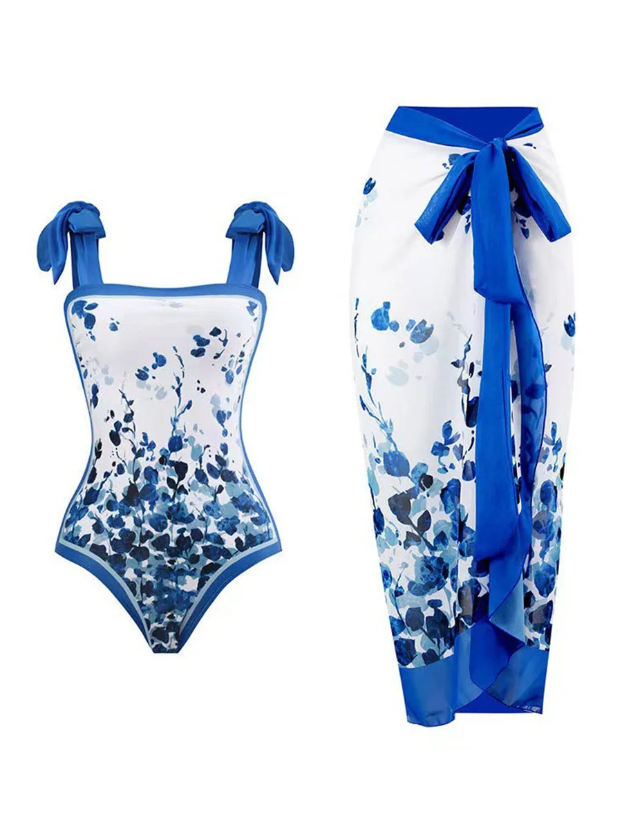 Traje de baño de una pieza con falda ventilada y relleno, sexy, para mujer, 2026, para natación, verano, playa, body