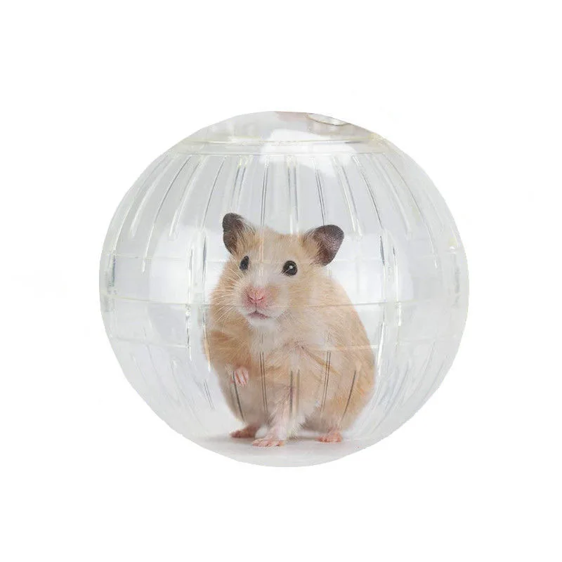 Cinta de correr translúcida esférica para hámster, juguete divertido para mascotas, bola de plástico duradera, diámetro de 10-14,5 CM