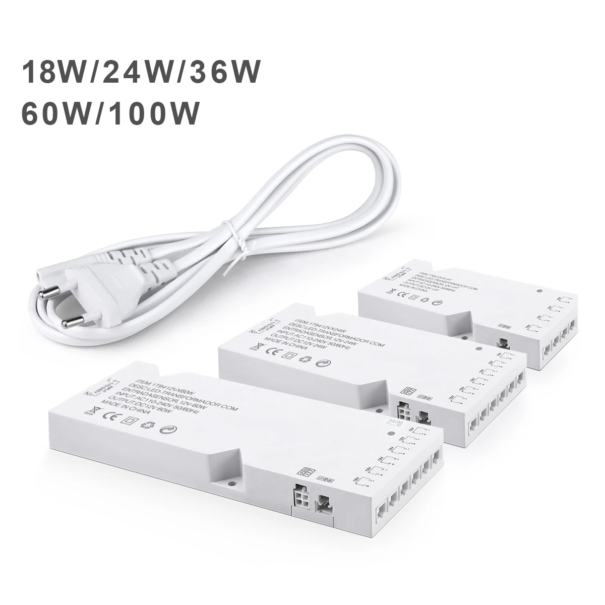 Transformador de iluminación LED DC12V 2A 3A 5A 8A, adaptador de fuente de alimentación, puerto Dupont, controlador de tira LED, bricolaje, armario para el hogar, estante de luz