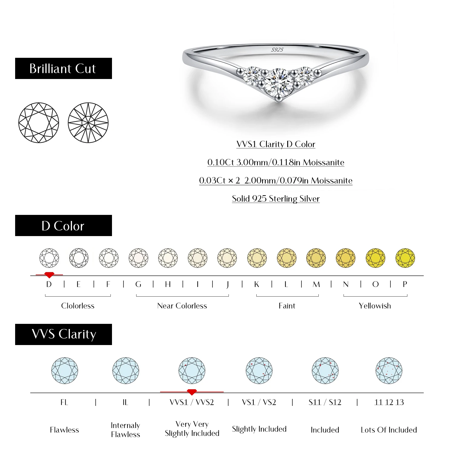 Anillo MODIAN de moissanita Simple eternidad, Plata de Ley 925, anillos de boda finos simples brillantes para mujer, regalo de joyería fina
