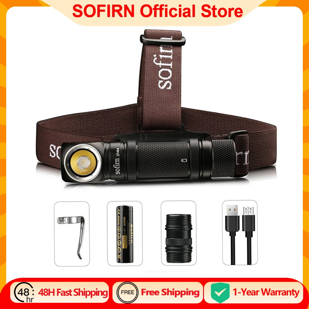 Sofirn SP40A TIR óptica recargable LED faro TN-3535 1200lm 18650 faro 18350 ángulo linterna con cola magnética