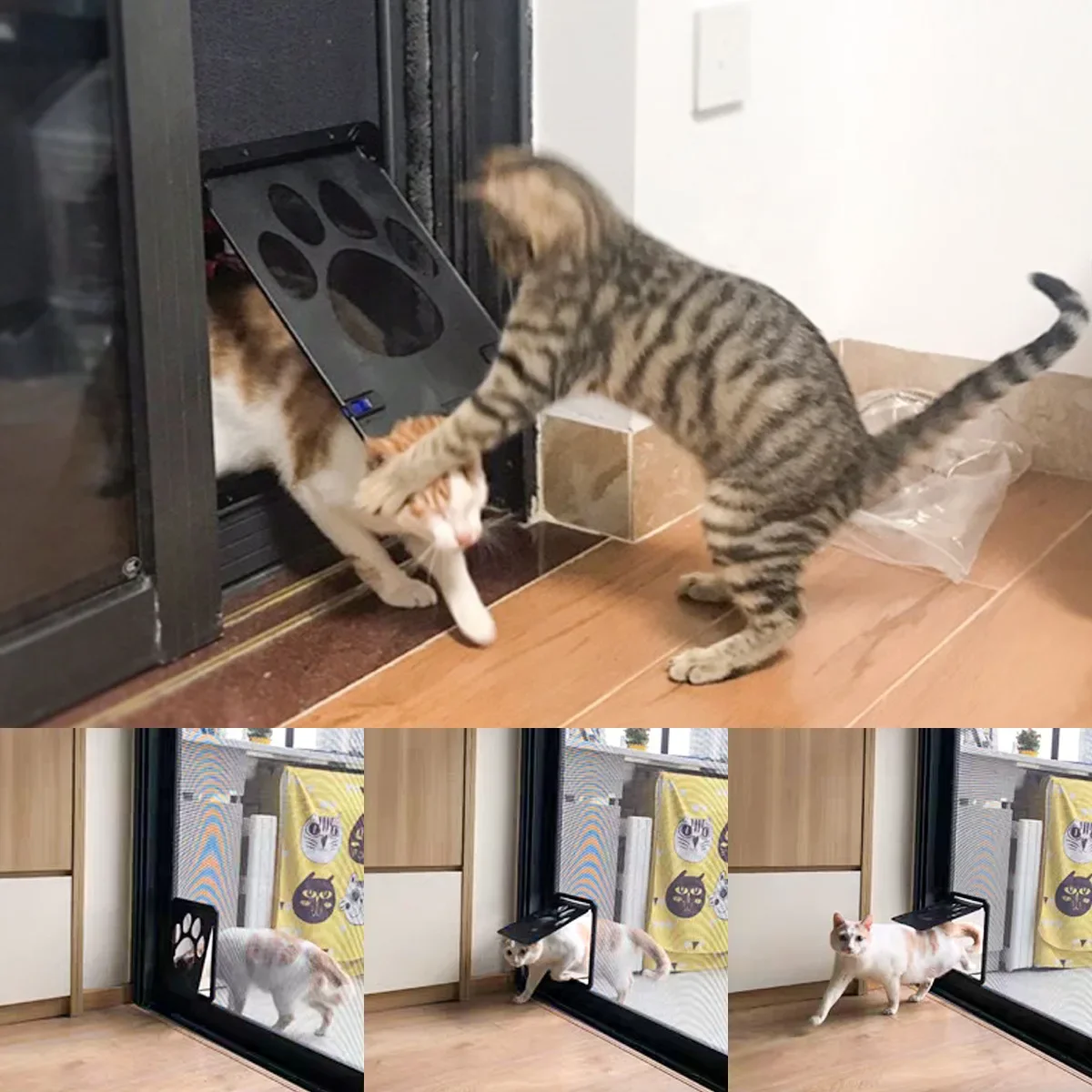 Puerta para mascotas para perros y gatos, apta para puertas/ventanas/biombos con red anti - mosquito, fácil de instalar, duradero y conveniente de usar