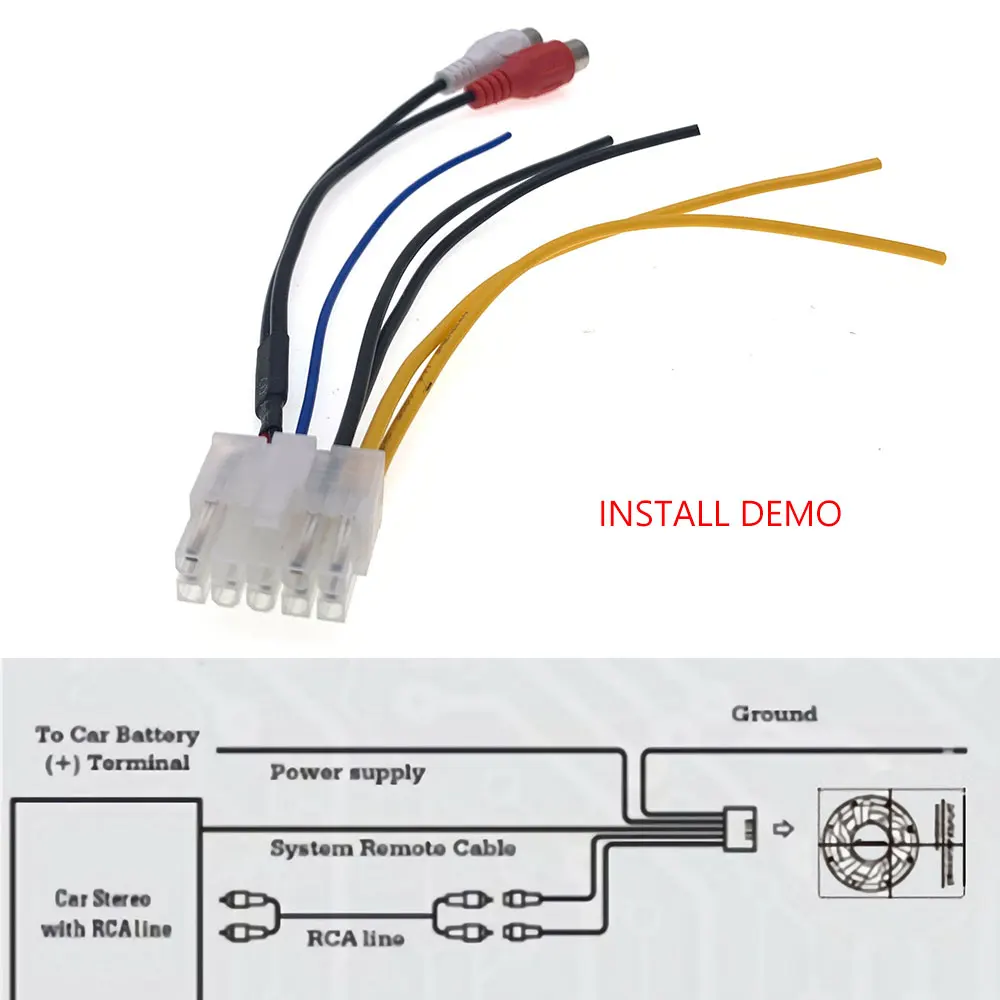 AMPLIFICADOR ESTÉREO de coche de 10 pines, arnés de potencia, subwoofer, enchufe RCA para Pioneer TS-WX1210A, TS-WX101A, TS-WX300TA, TS-WX300A
