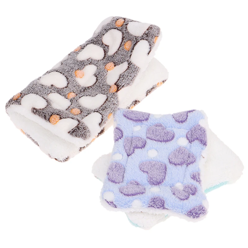 Estera de felpa de invierno, saco de dormir lavable para animales pequeños, almohadilla de cama cálida de lana para mascotas para conejo, Chinchilla, hámster, conejillo de indias