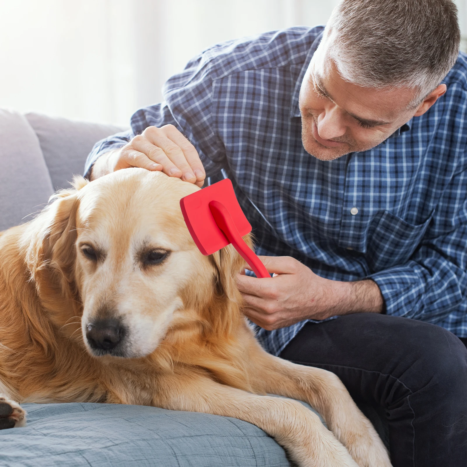 Cepillo rebanador profesional para perros y gatos, alfileres de acero inoxidable para masaje suave, peine para quitar pelo