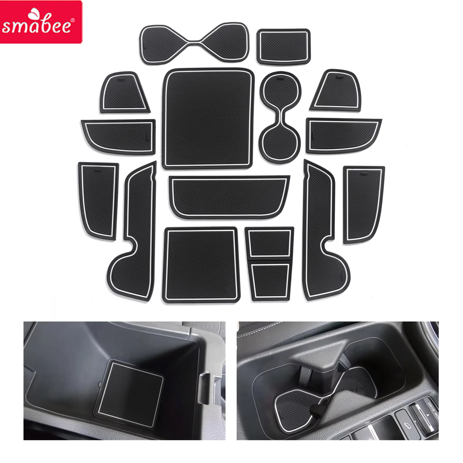 Smabee para Honda Vezel HR-V 2021-2024 HRV (No Compatible con 2025) Alfombrilla Antideslizante para Ranuras de Puerta y Portavasos, Protector Antideslizante para Puerta, Accesorios para Coche