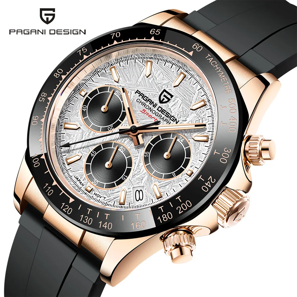 Reloj de Pulsera de Cuarzo Original Nuevo PAGANI DESIGN PD-1664 / PD-1644 con Movimiento VK63 Japonés, Zafiro, Resistente al Agua, Cronógrafo, Reloj para Hombre