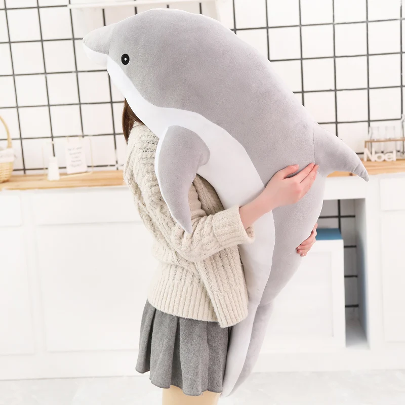 1 unidad, 30/50 cm, peluche de delfín Kawaii, adorable muñeco de peluche suave, almohada de animal, ideal como cojín para dormir, regalo para niñas.