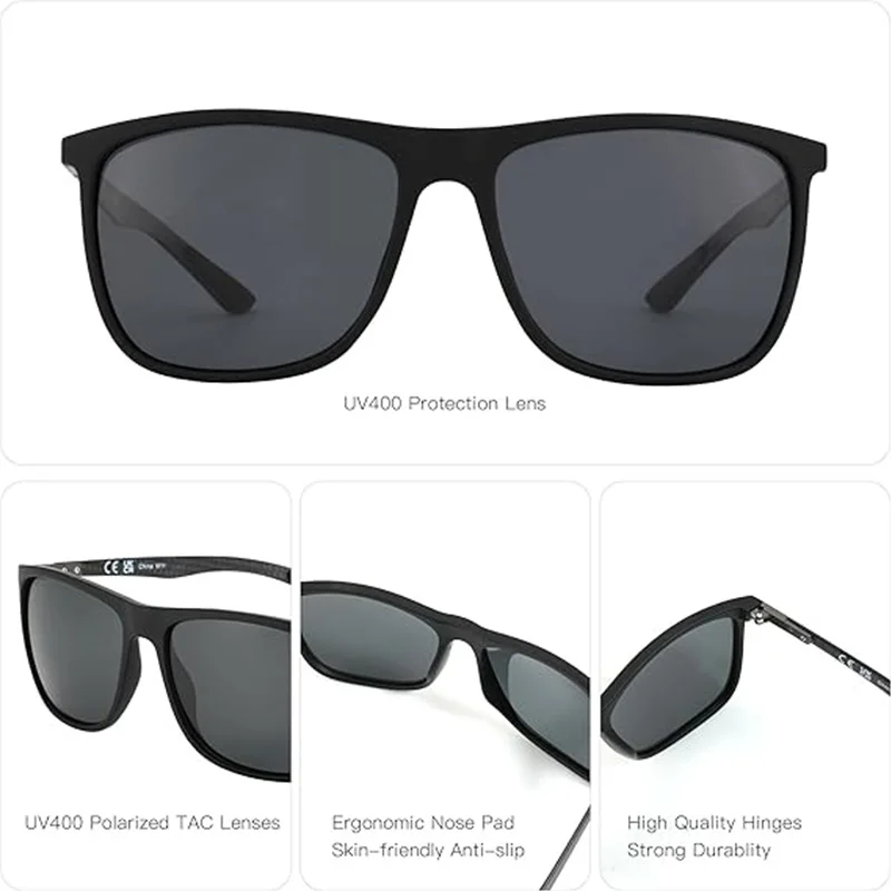 ZENOTTIC nuevas gafas de sol polarizadas cuadradas para hombres gafas de sol ultraligeras de fibra de carbono para conducir, pescar, Golf, deporte, protección UV400