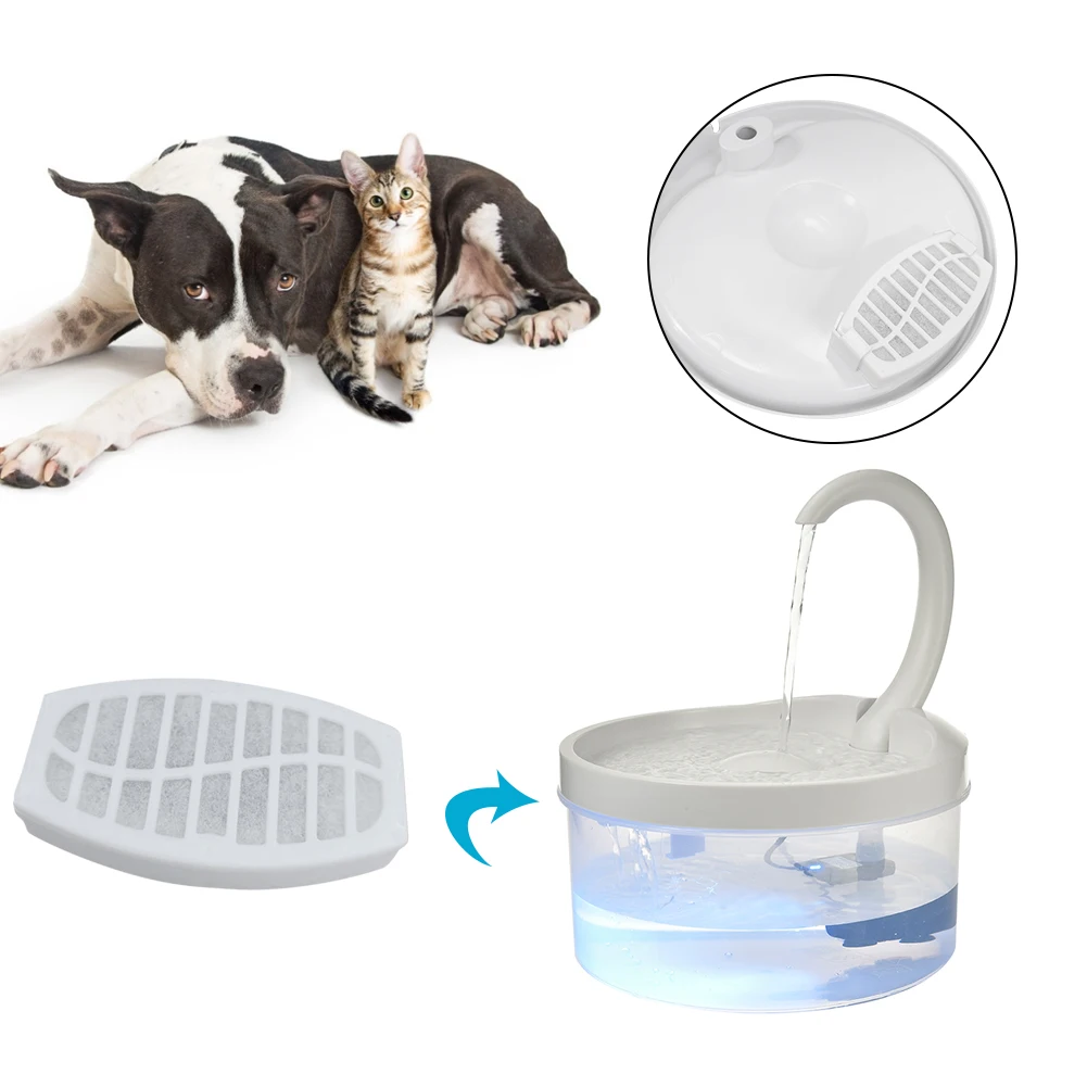 Reemplazo de filtro de carbón activado reemplazado para filtros de fuente de agua potable para gatos, dispensador de fuente redonda para perros y mascotas, 10 Uds.