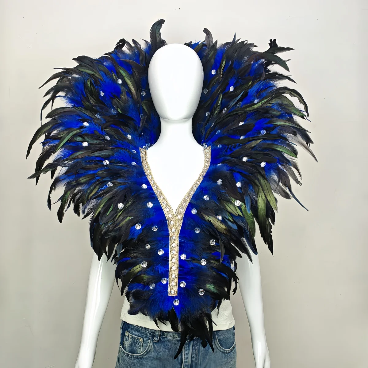 Accesorios de vestido de baile de graduación Unisex para carnaval, chal de plumas, maquillaje puesta en escena, accesorios COS, decoración de disfraz de Halloween