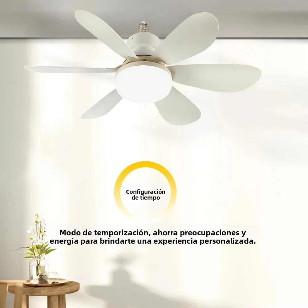 E26 E27 Base de uso doméstico LED ventilador de techo luz inalámbrica remota ventilador inteligente luz 42cm 52cm ventilador de techo para habitación Oficina estudio cocina