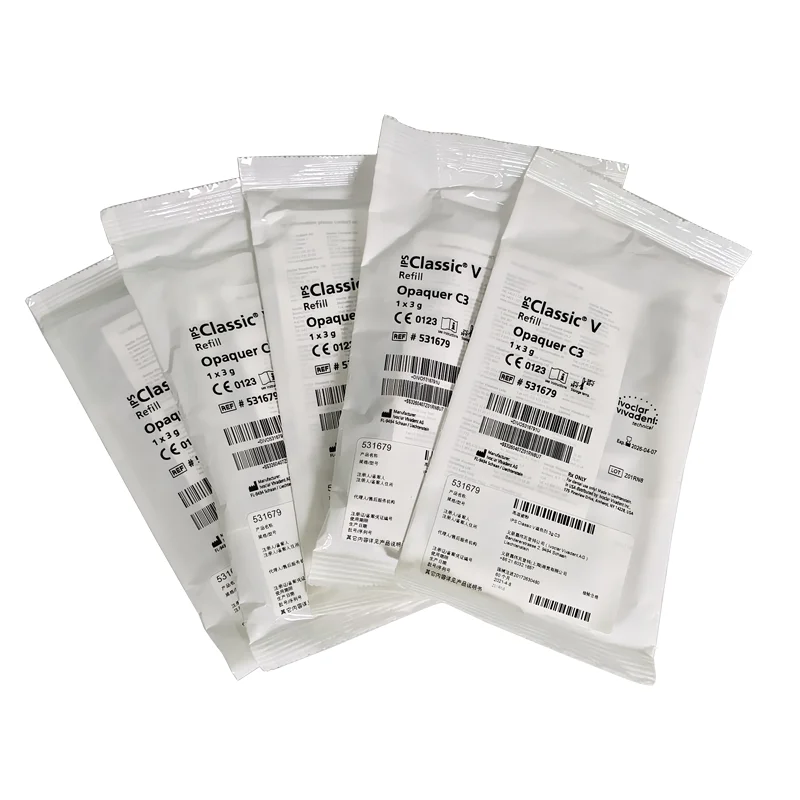 2 Unidades de Pasta Opaca Ivoclar Vivadent IPS Classic V, Jeringa de 3g, A1-D4, Material Opaco de Cerámica Metálica para Laboratorio Dental