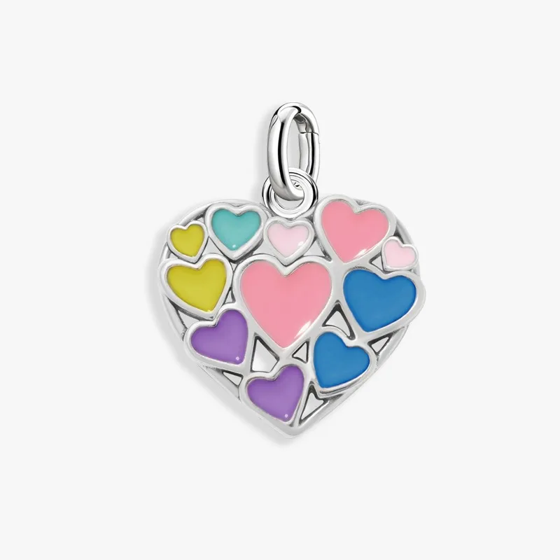 Colgantes Ajustables de Plata de Ley 925, Dijes Vintage de Corazón y Torre, Cuentas para Pulseras Originales, Brazaletes, Collares, Joyería DIY