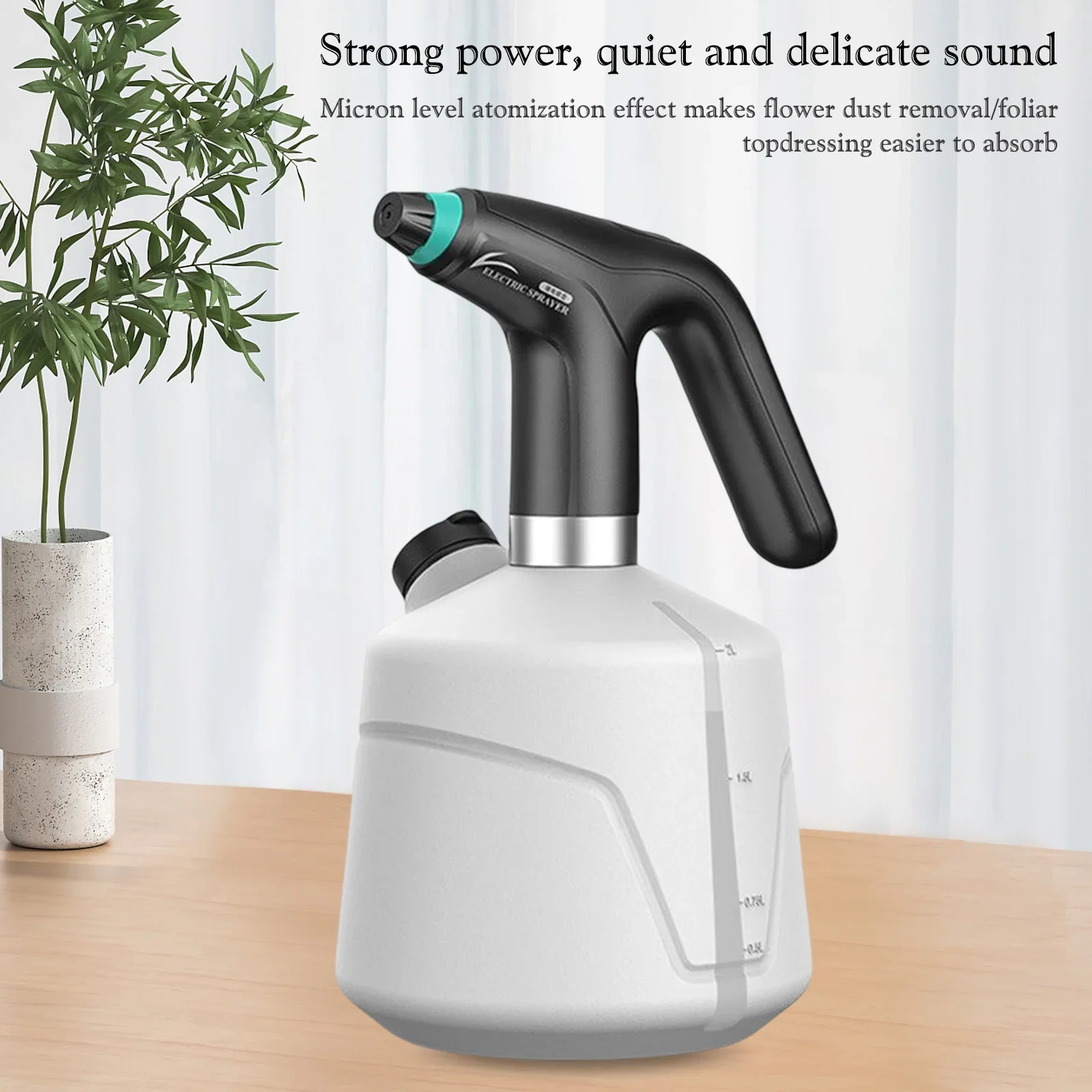 Botella de Spray eléctrica para plantas, rociadores automáticos de 0,9/1/1.5/2L, boquilla ajustable con carga USB de 2000mAh, herramienta de jardín