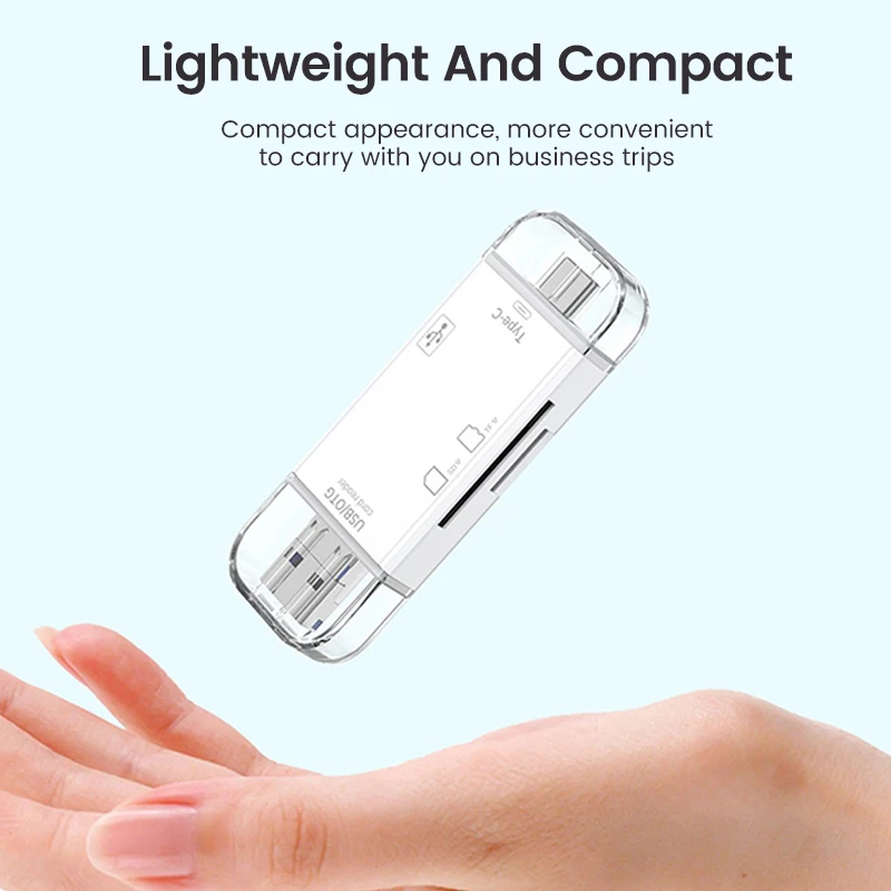 Lector de tarjetas multifunción 6 en 1 OTG SD, USB 2,0, tipo C/TF/SD, tarjeta de memoria inteligente, adaptador de Accesorios para ordenador portátil