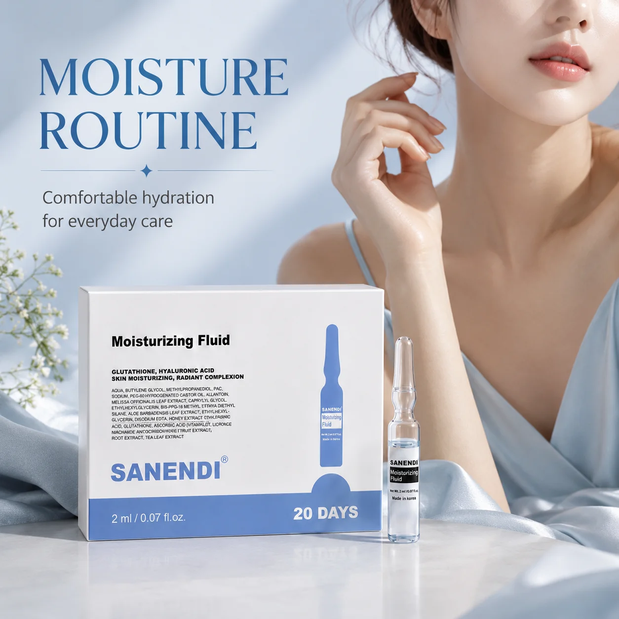 Kit Reparador para Piel con Problemas Sanendi, Suero BBGLOW Hidratante y Purificante, Cuidado Facial Diario, Ampollas Coreanas para el Cuidado de la Piel, Esencia de Salón de Belleza