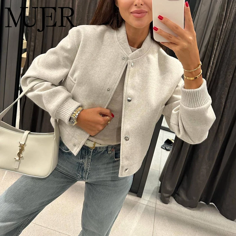 MUJER 2025 chaqueta de mujer, cazadora recortada para mujer, chaqueta de Tweed negra Beige, moda de mujer, manga larga, nuevo en abrigos cortos