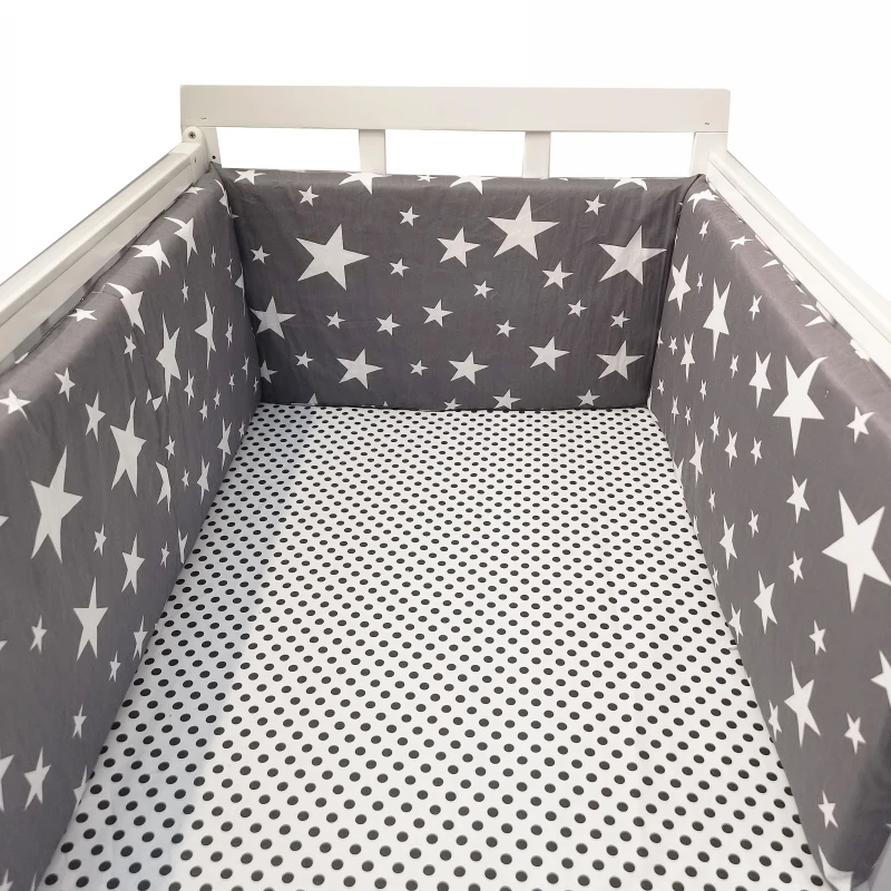 Valla para cuna de bebé de 200x30cm, barandilla de protección para cama de algodón, parachoques grueso, Protector alrededor de cuna de una pieza, decoración para habitación de bebé