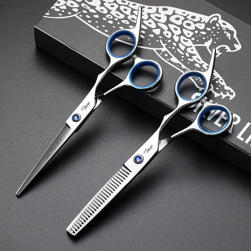 Tijeras de Peluquería para Cortar y Entresacar Cabello, Tijeras de Barbero de 6 Pulgadas, Herramientas de Peluquería, Tijeras Profesionales de Alta Calidad