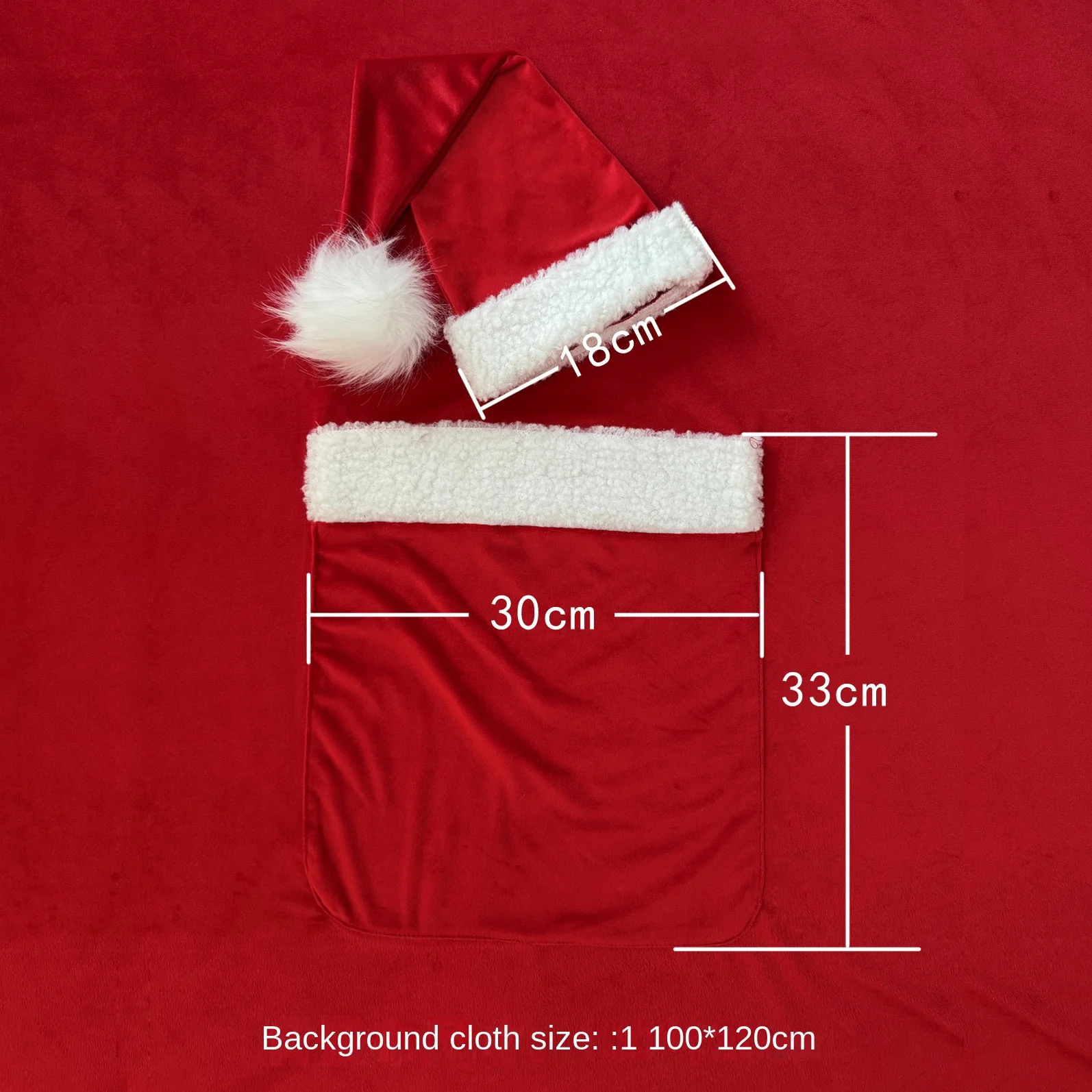 Conjunto de ropa de fotografía para recién nacido, sombrero de Navidad + tela de fondo de bolsillo, 2 uds., accesorio de utilería para fotografía de bebé, traje de Papá Noel