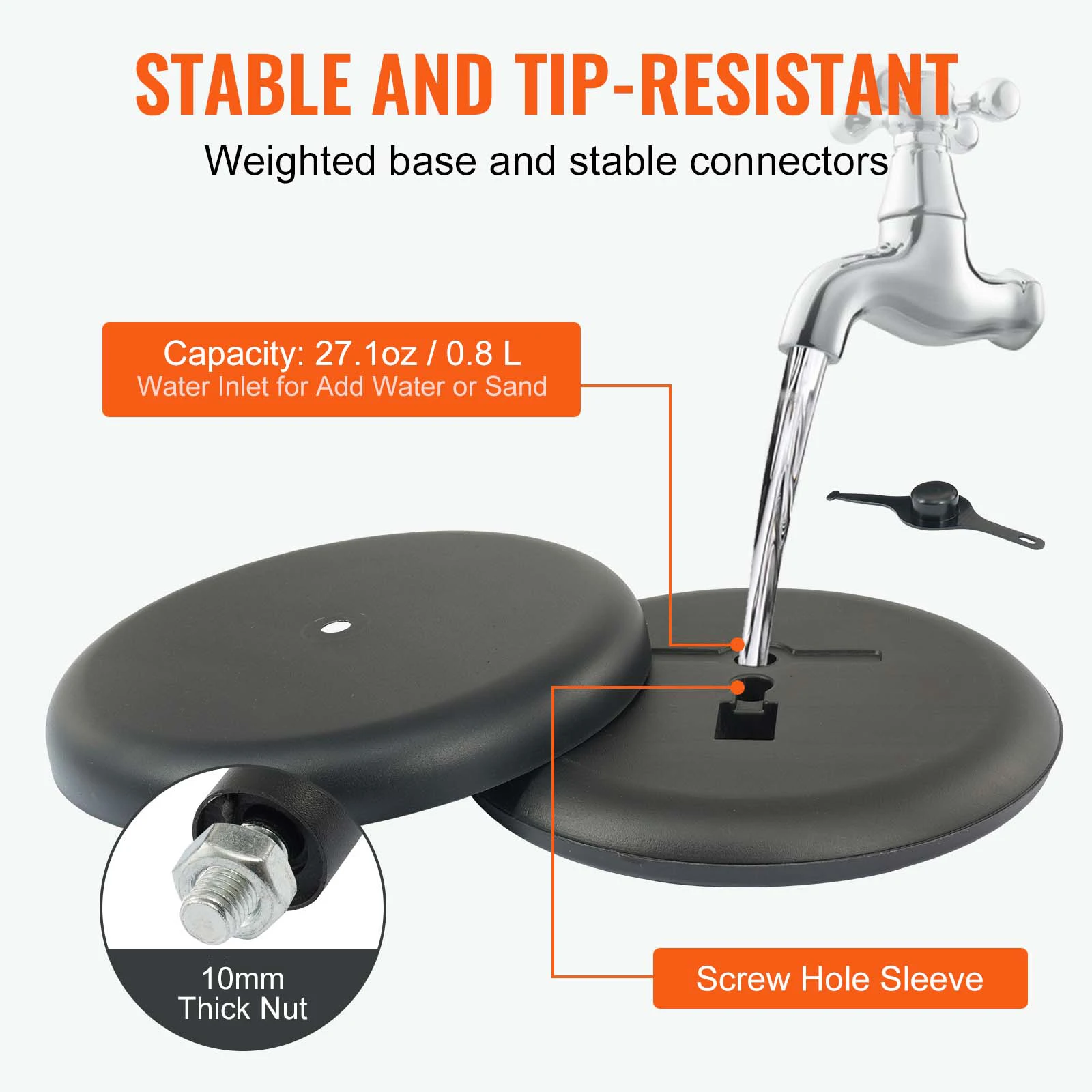 VEVOR Soporte para Carteles 420x297 mm Soporte de Exhibición de Pie Rotación de 360° Altura Ajustable 850-1357 mm Tabla de Anuncios de Aluminio con Base Pesada y Hoja de PVC para Información de Menú