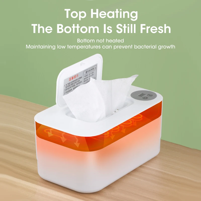 Calentador de toallitas para bebé con pantalla LED, dispensador de toallas húmedas, carga USB portátil, calentador de toallitas para bebé, caja calefactora para servilletas, uso doméstico/coche