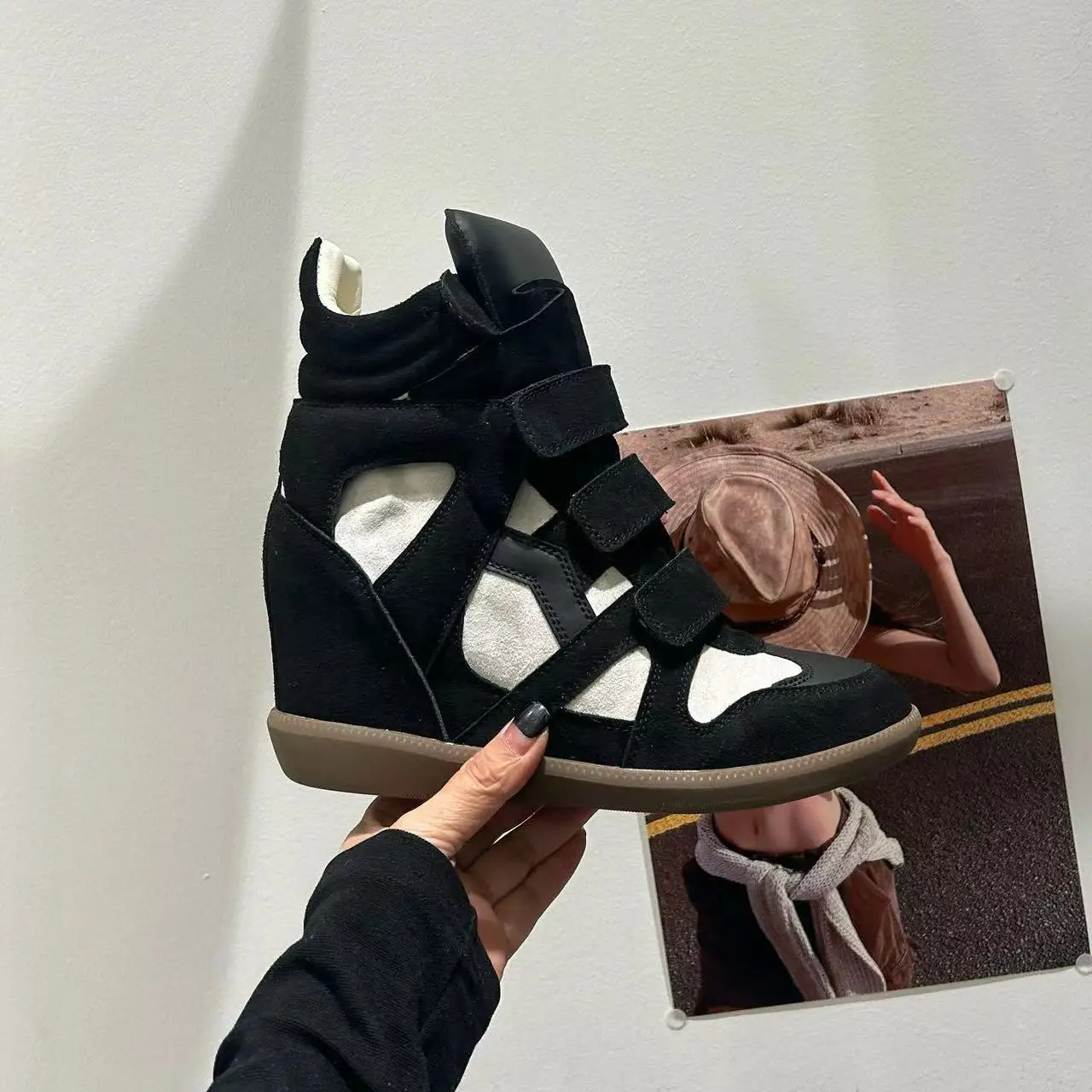 Botines de Mujer, Nuevos 2026, de Cuero Genuino, Plataforma Alta, Estilo Deportivo, Tacones de Cuña de 8CM, Diseño de Botas de Nieve