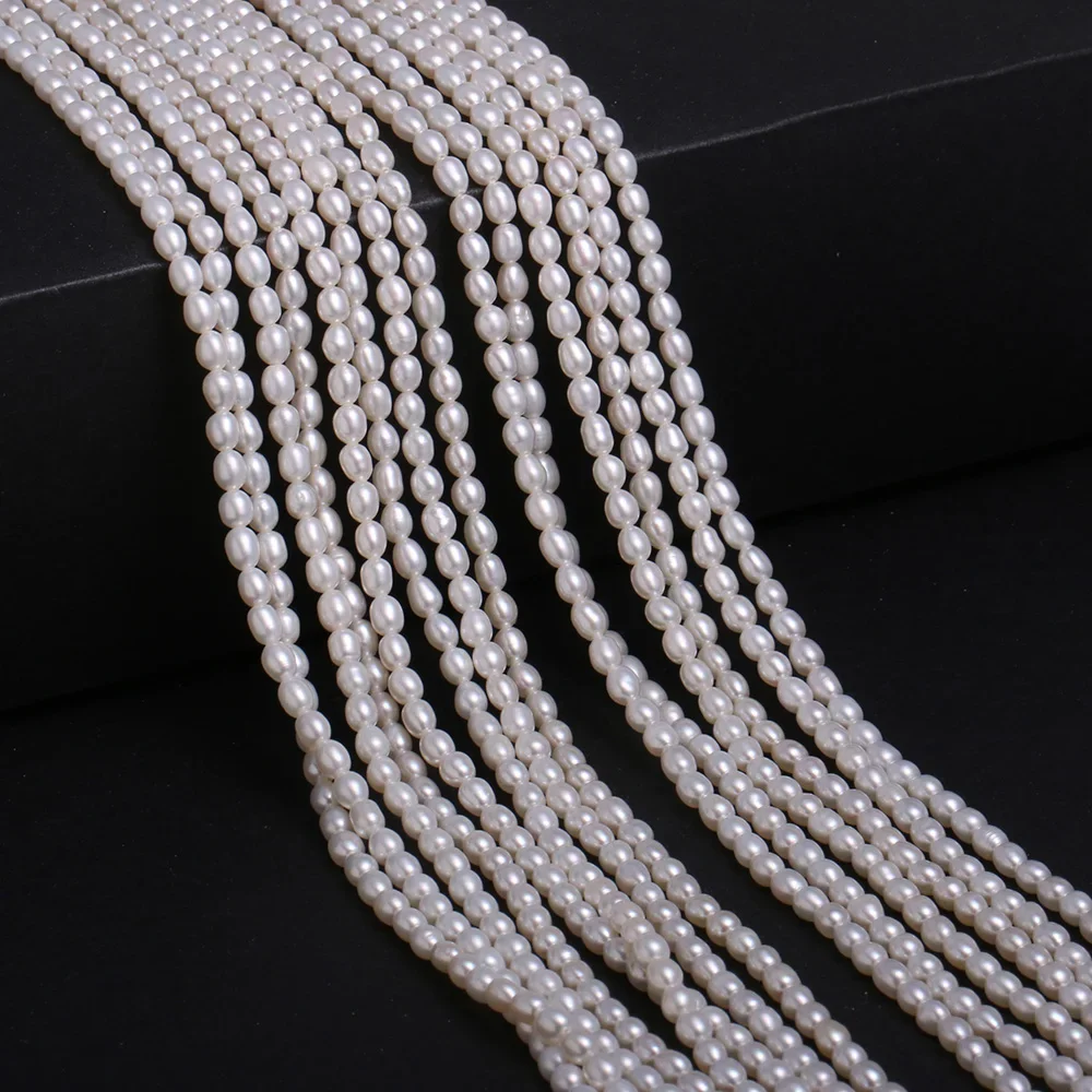 4-5mm AA perla Natural de agua dulce arroz blanco rosa púrpura punzón cuentas sueltas para hacer joyería DIY pulsera collar Accesorios