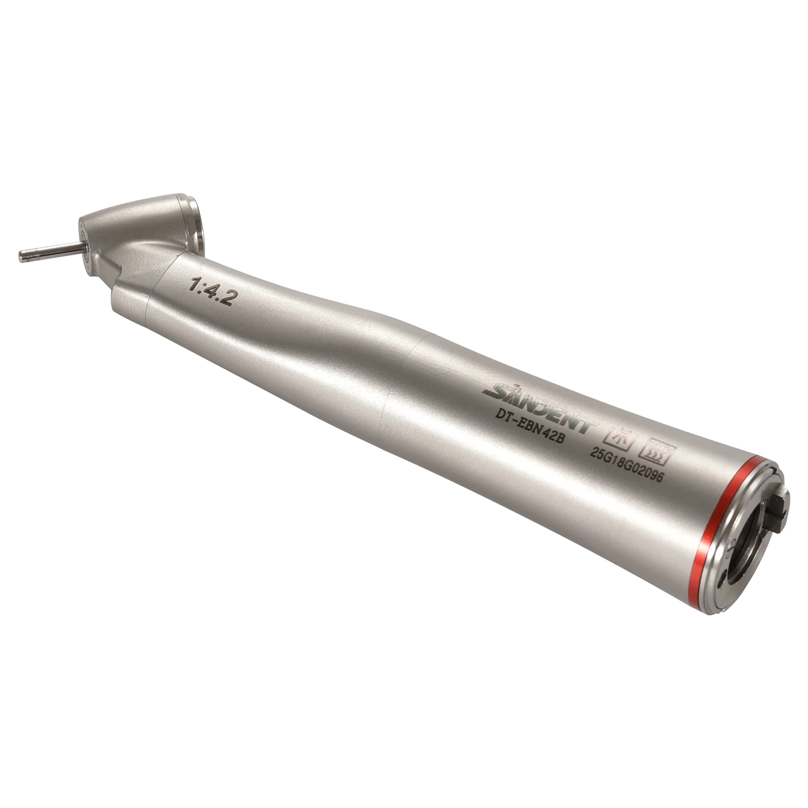 Pieza de mano LED dental 1:4.2 45 °   Spray interno/externa/1:1/1:5 Rodamiento cerámico de fibra óptica quirúrgica de contraángulo creciente
