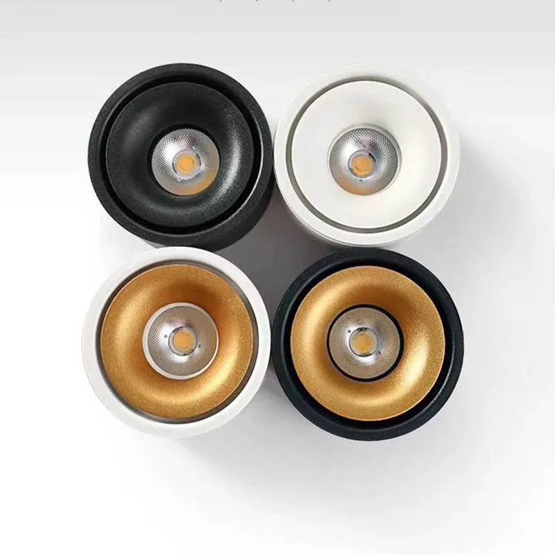 Luz LED regulable de montaje en superficie, foco COB, luz de techo, 7W, 10W, 12W, 15W, luz de montaje en superficie redonda, 110V, 220V