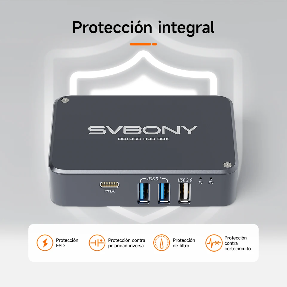 Svbony SV241 Astronomy Micro DC + USB HUB Box USB3.1 Salida de lectura de alta velocidad y interfaz tipo C para astrofotografía