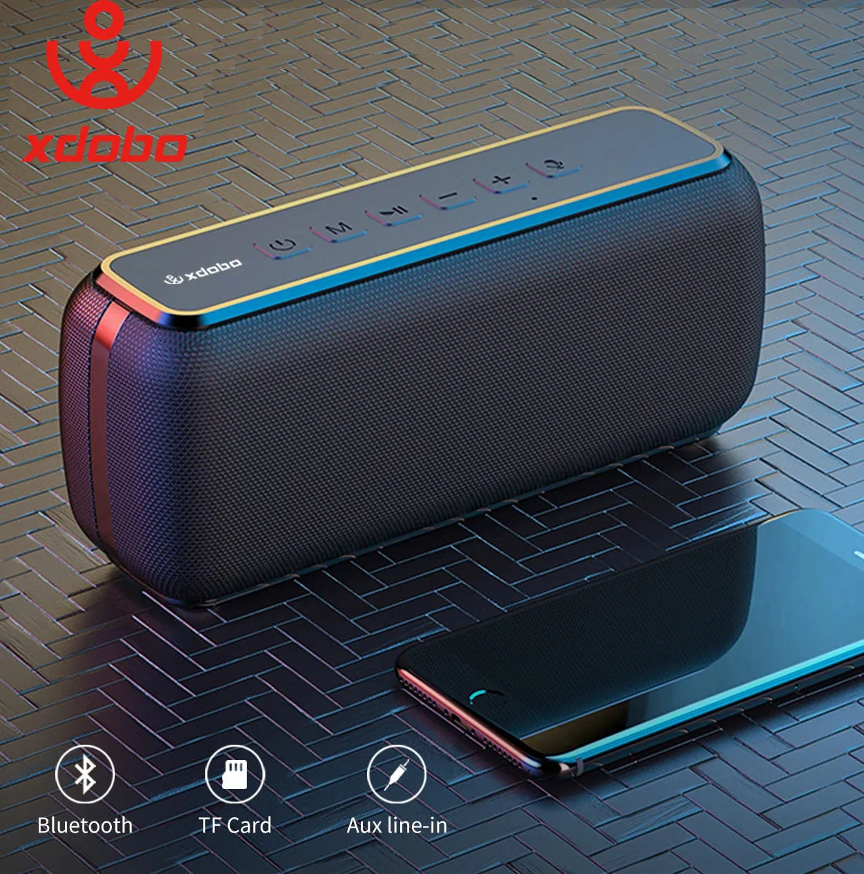 XDOBO X8 60W altavoces portátiles para exteriores Bluetooth Subwoofer de graves inalámbrico impermeable 6600mAh función TWS soporte TF/AUX