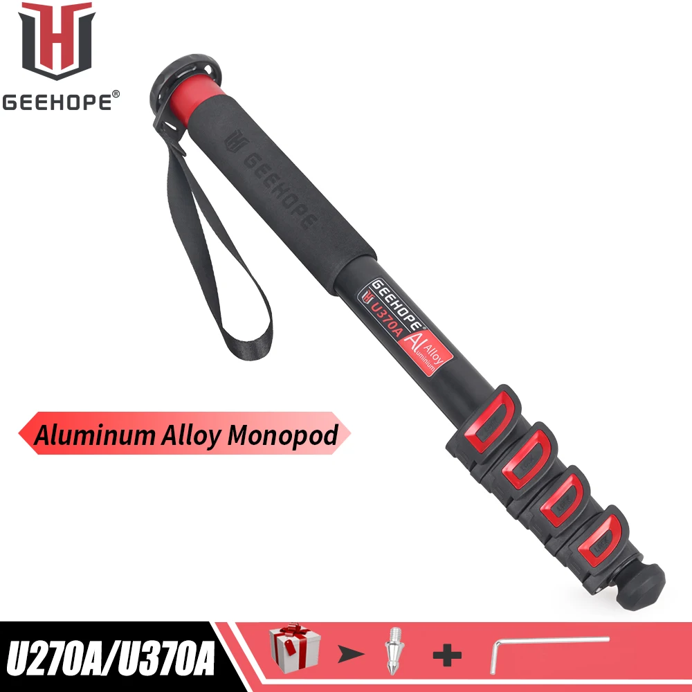 GEEHOPE U270A/U370A monopié de aleación de aluminio pierna de 5 secciones soporte para cámara de vídeo profesional para Canon Nikon GoPro DSLR videocámara