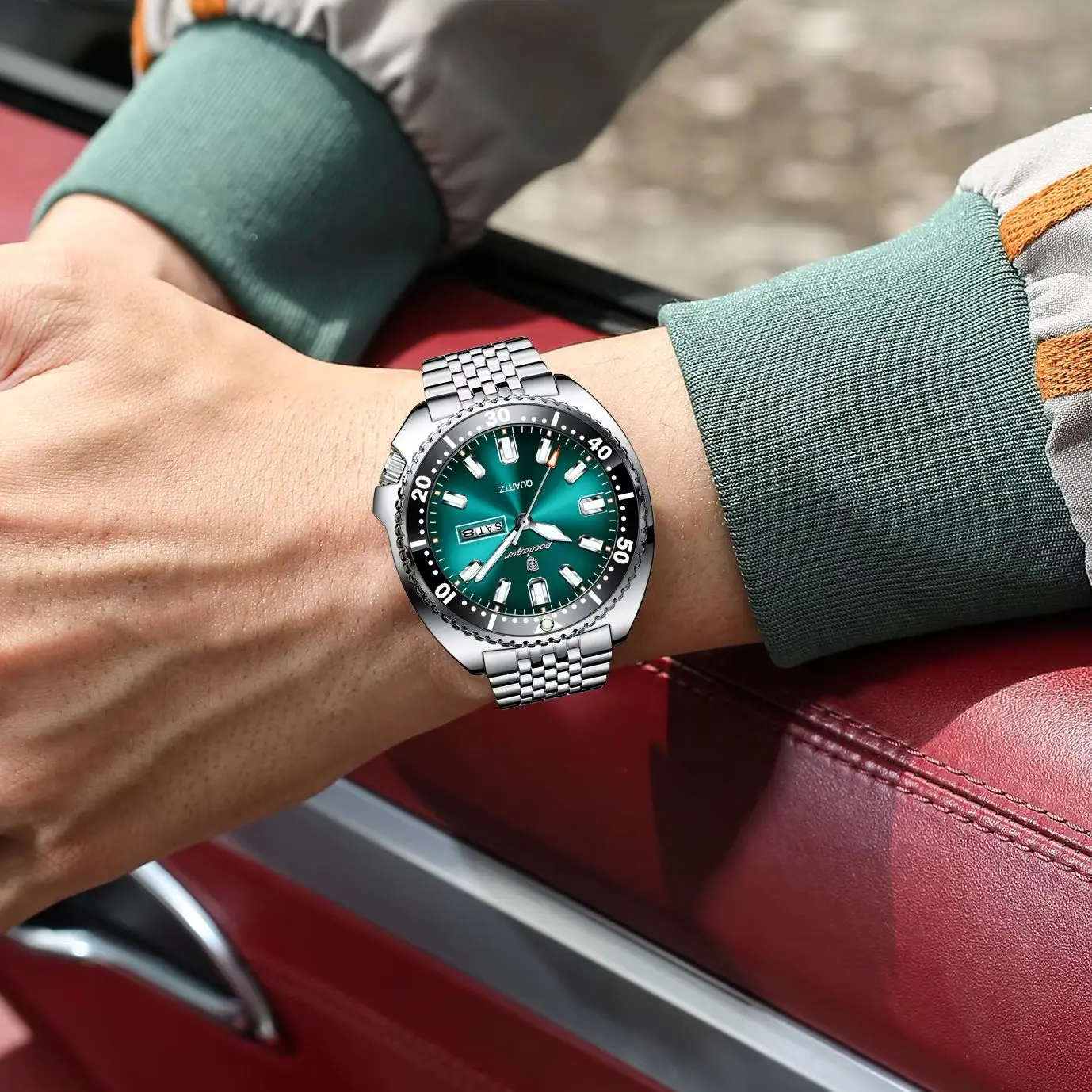 Reloj de Pulsera POEDAGAR para Hombre, Diseño Moderno, Luminoso, Resistente al Agua, con Fecha, Día de la Semana, Cuarzo, Acero Inoxidable, Creativo