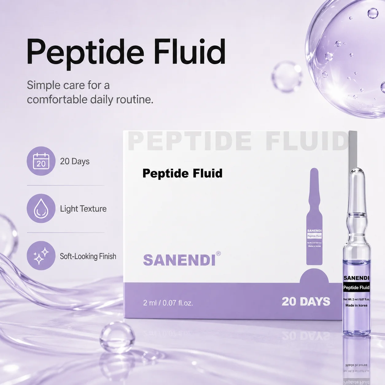 Suero de Colágeno y Péptidos Sanendi para Reafirmar la Piel, Cuidado Facial Diario con EGF, bbglow, Hidratación Suavizante, Kit de Salón Der.pen
