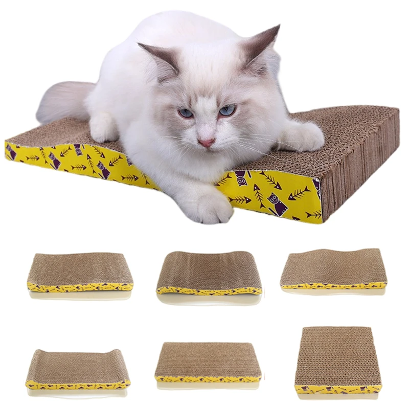 Juguetes para gatos, tablero rascador para gatos, almohadilla de cartón corrugado, clavos de molienda, muebles protectores interactivos, juguete rascador para gatos