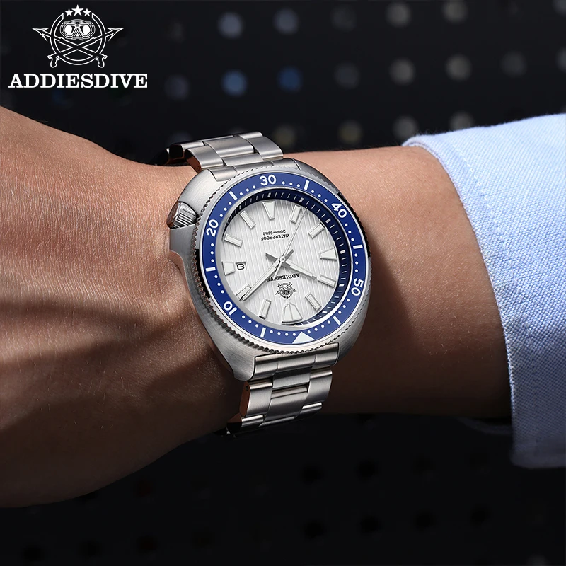 Relojes ADDIESDIVE de lujo para hombre, reloj de cuarzo con cristal de zafiro de acero inoxidable para hombre, relojes de pulsera luminosos 20Bar resistentes al agua