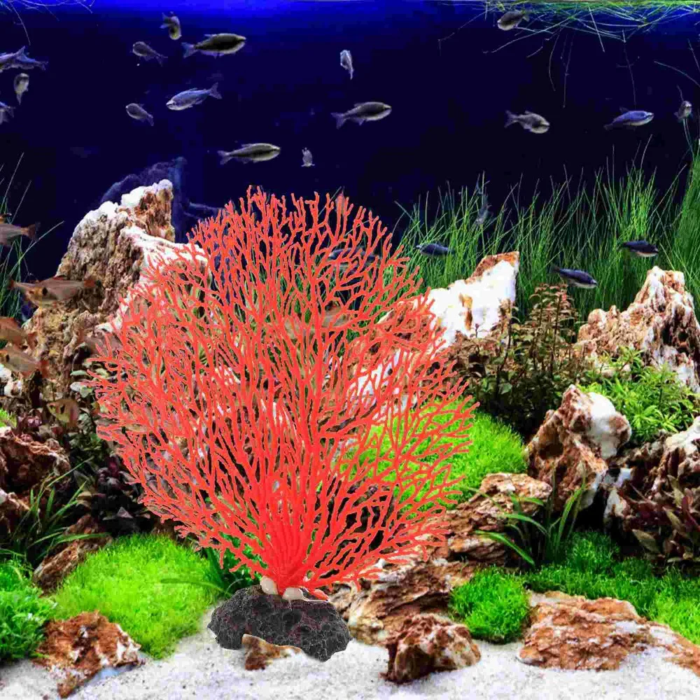 Decoración de plantas de acuario, forma de árbol, resina plástica, Coral, tanque de pesca, paisajismo