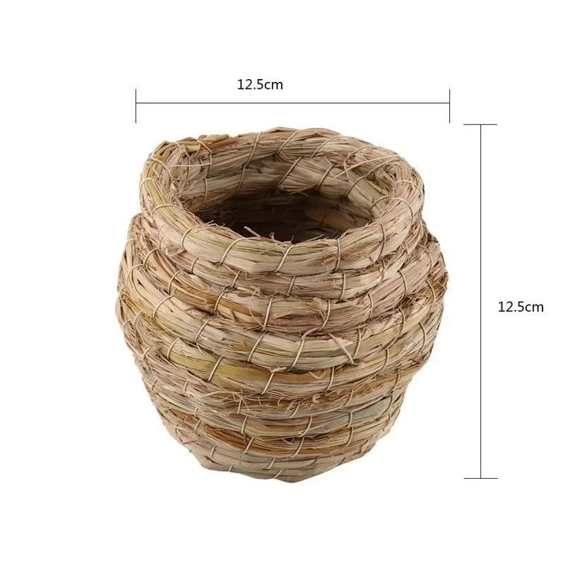 Casa para pájaros colibrí colgante, nido para pájaros en paja, nido de jardín, casa tejida, cabaña, casa para pájaros tejida a mano