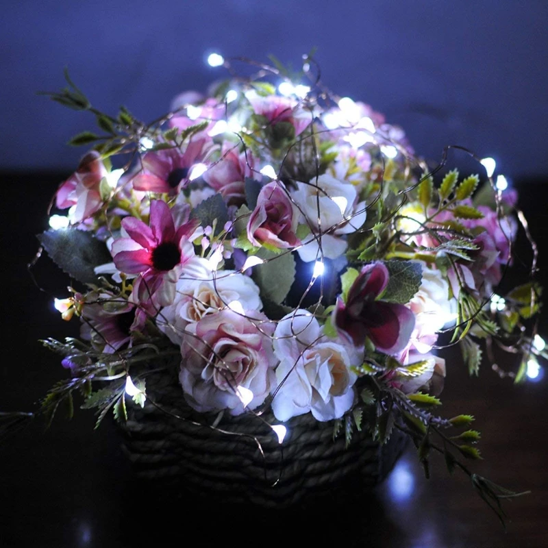 1M-30M 300Led cuerdas alambre de cobre 3XAA con pilas decoración del banquete de boda de Navidad guirnaldas de luces LED
